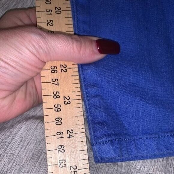Isaac Mizrahi Blue Straight Leg Mid Rise Ankle Cropped Casual Pants Size 4 - Picture 9 of 9